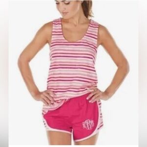 NWT! Mudpie Ryder pink/orange stripe racer tank. Size XS. 100% cotton.